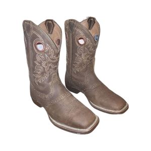 Brazos men's brown leather western boots size 7.5 D wide